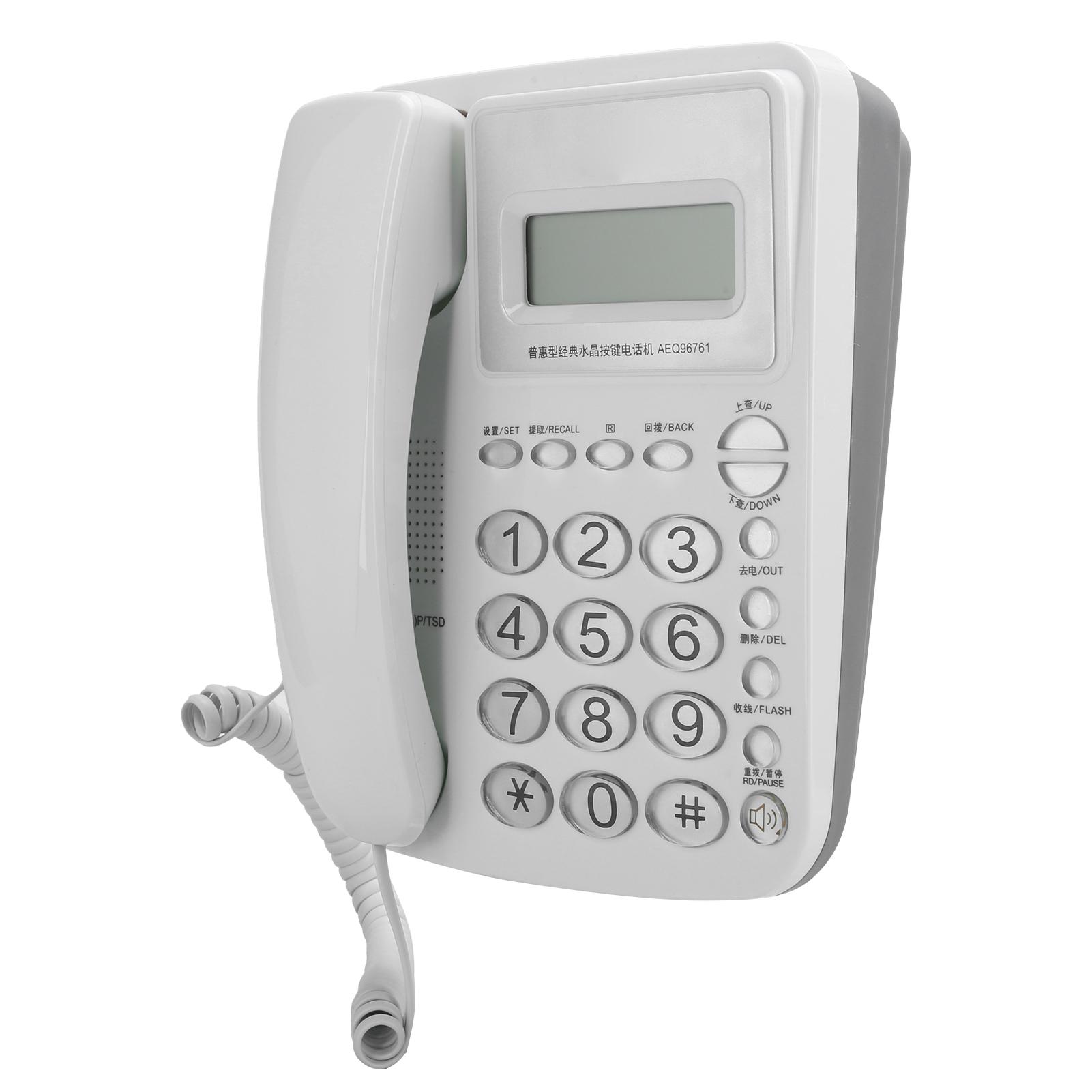 

AEQ96761 Crystal Buttons Household Office Home Telephone Landline Equipment White
