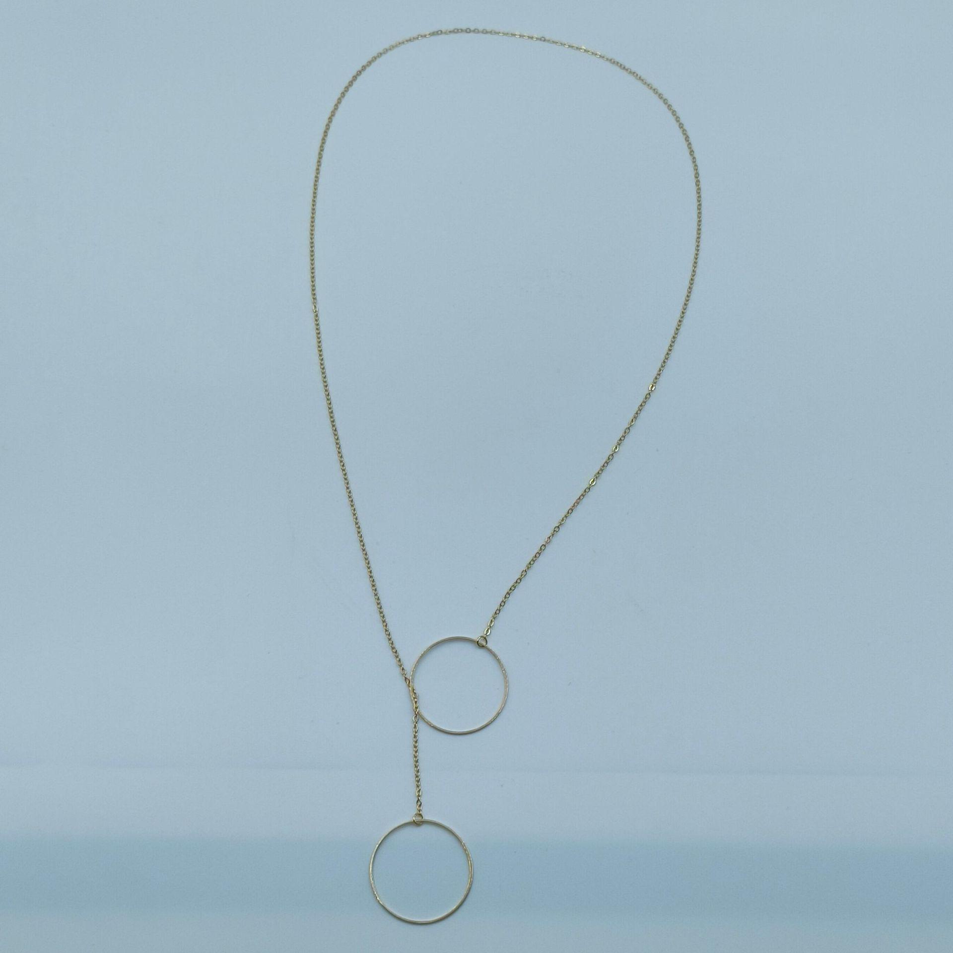 Hot-Selling European & American Fashion Y Necklace: Large Circle Lasso Design for Women золотой