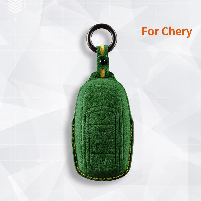Top Suede Car Key Case Cover Shell Fob For Chery Tiggo 8 Pro Tiggo 8Plus New 5 Plus 7Pro Chery Tiggo 7 Pro Max Omoda 5 C5 Modod