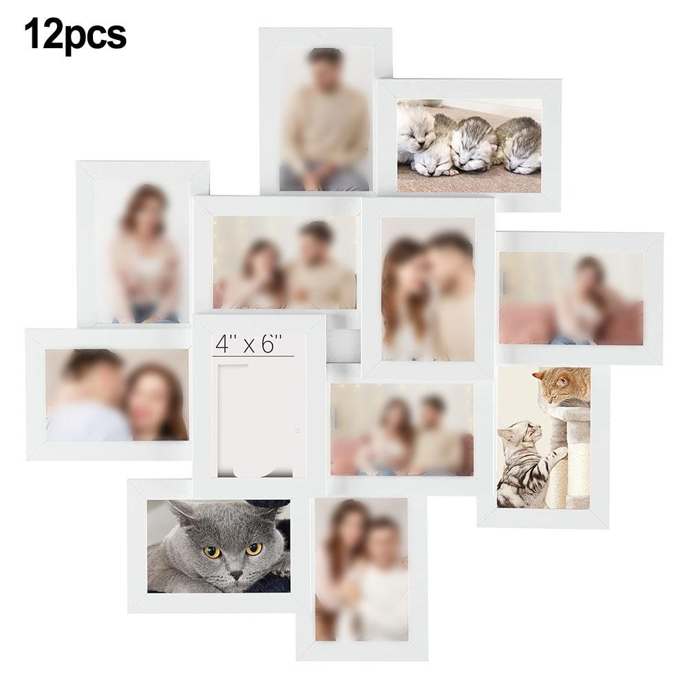 12pcs 4x6inch Collage Picture Frames Multi-layered Collage Photo Frames  For Cherished Memories Capture Home Decoration