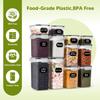 Clear Locking Lid Food Containers Stackable Kitchen Storage Set With Labels for Pantry Shelf Rice Cereal Snack Storage