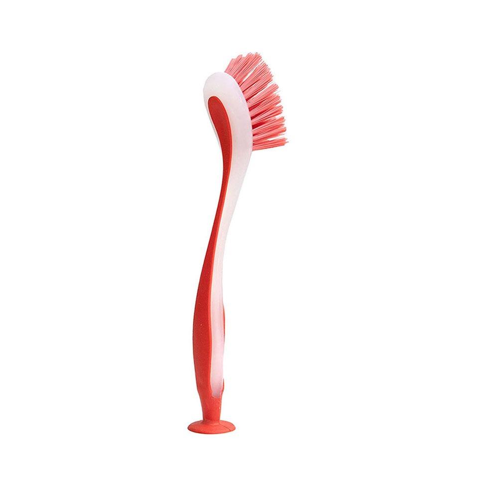

Suction Cup Pot Cleaning Brush Multifunctional Tool Brush Durable Dishwashing Brush Kitchen червоний