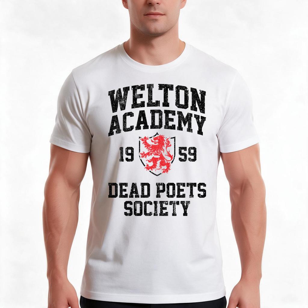 Welton Academy Dead Poets Society (Variant) TShirt Summer Casual Cotton Tee Oversized Streetwear Tops Vintage Graphic Print
