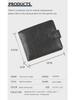 Men's Short PU Leather Wallet with Zipper, Buckle, and Multiple Card Slots