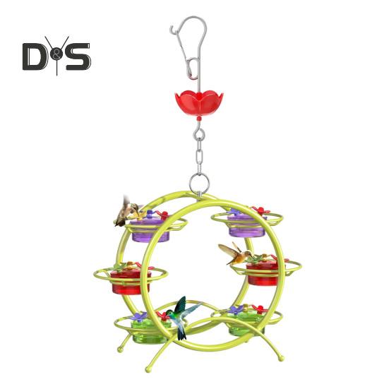 

Кормушка для колибри для улицы, герметичная конструкция колеса, кормушка Bilds с портами для кормления, защищенными от муравьев и пчел, для декора сада на заднем дворе зелёный