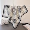 Polka Dot Style Herringbone Pattern Cotton And Linen Small Square Scarf Silk Scarf Imitation Velvet Headscarf Shawl Sun Protection Scarf Women'S Scarf