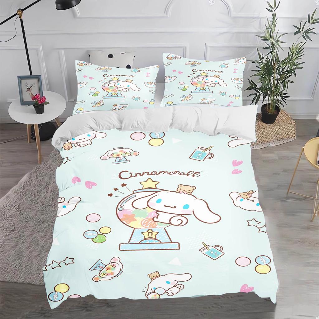 Cinnamoroll MINISO Sanrio Bedroom Children'S Bedding Set Duvet Cover Comforte Queen With Pillowcase Christmas Gifts Home