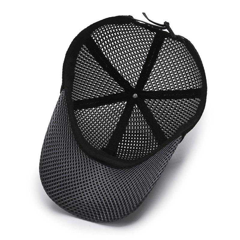 Summer new large mesh baseball cap flip hemming sun hat breathable sun hat trendy men's cap