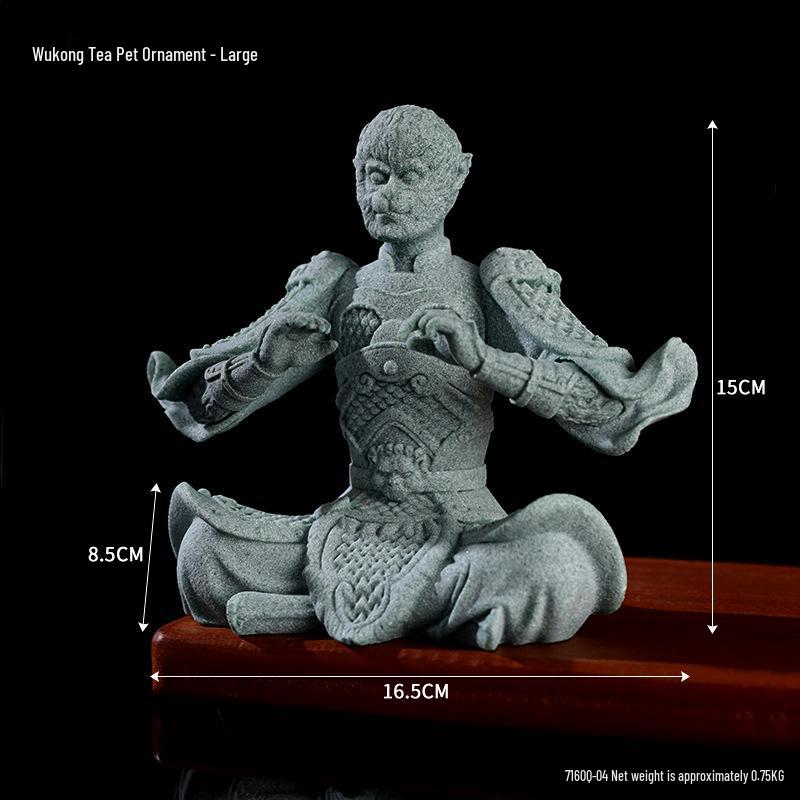 Qing Sha Shi Zen Kuzey Wei Budist Heykeli: Bonsai veya Mikro Peyzaj için Yaratıcı Taş Oymalı Süs.