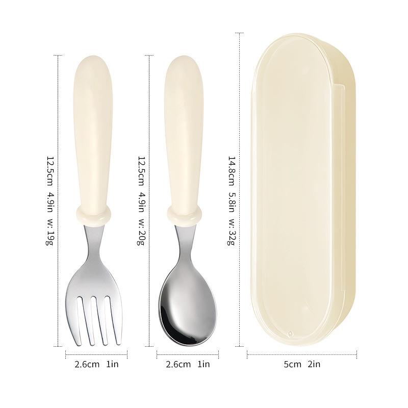 

Patrick Star Stainless Steel Children s Cutlery Set: Drop-proof, Anti-scald Spoon & Fork with Portable Storage Box for Home & Kindergarten.