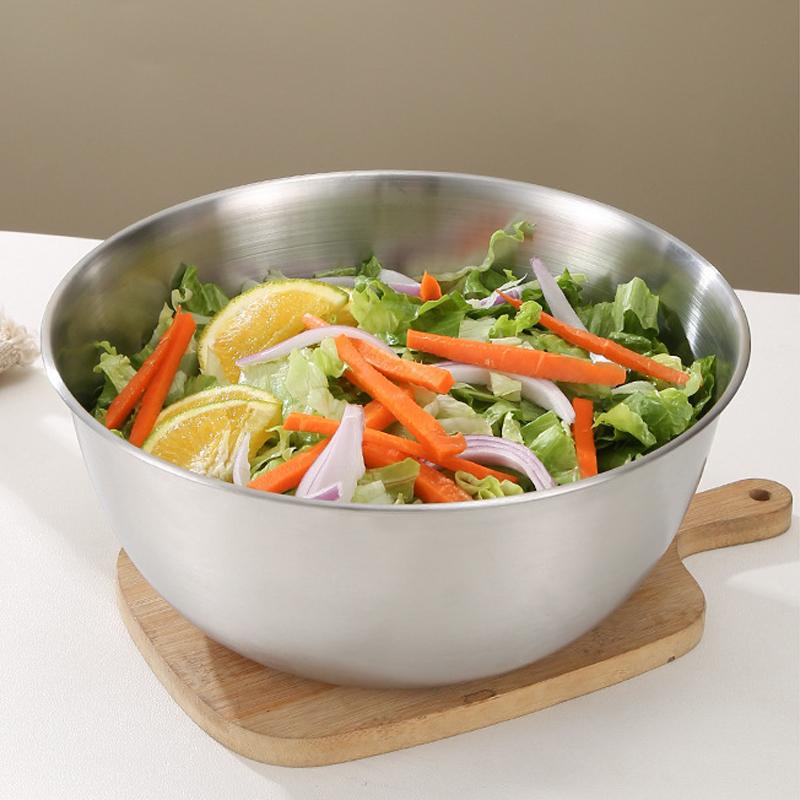 17cm Stainless Steel Gold And Silver Salad Bowl with scale Rice Noodles Lamian Noodles Bowl Kitchen Tableware Food Container