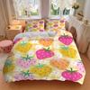 3pcs Strawberry Pattern Bedding Set, Breathable And Soft, Suitable for All Seasons Machine Washable, Suitable for Bedroom Decoration,yy250822139