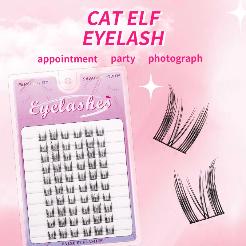 

10 Rows Natural False Eyelashes Segmented Eyelash Extension Eye-Lifting Effect Women S Individual Lashes Makeup Tools A5