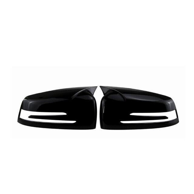 2PCS Black Wing Mirror Cover Caps for Mercedes Benz W204 W176 W212 CLA250 C63