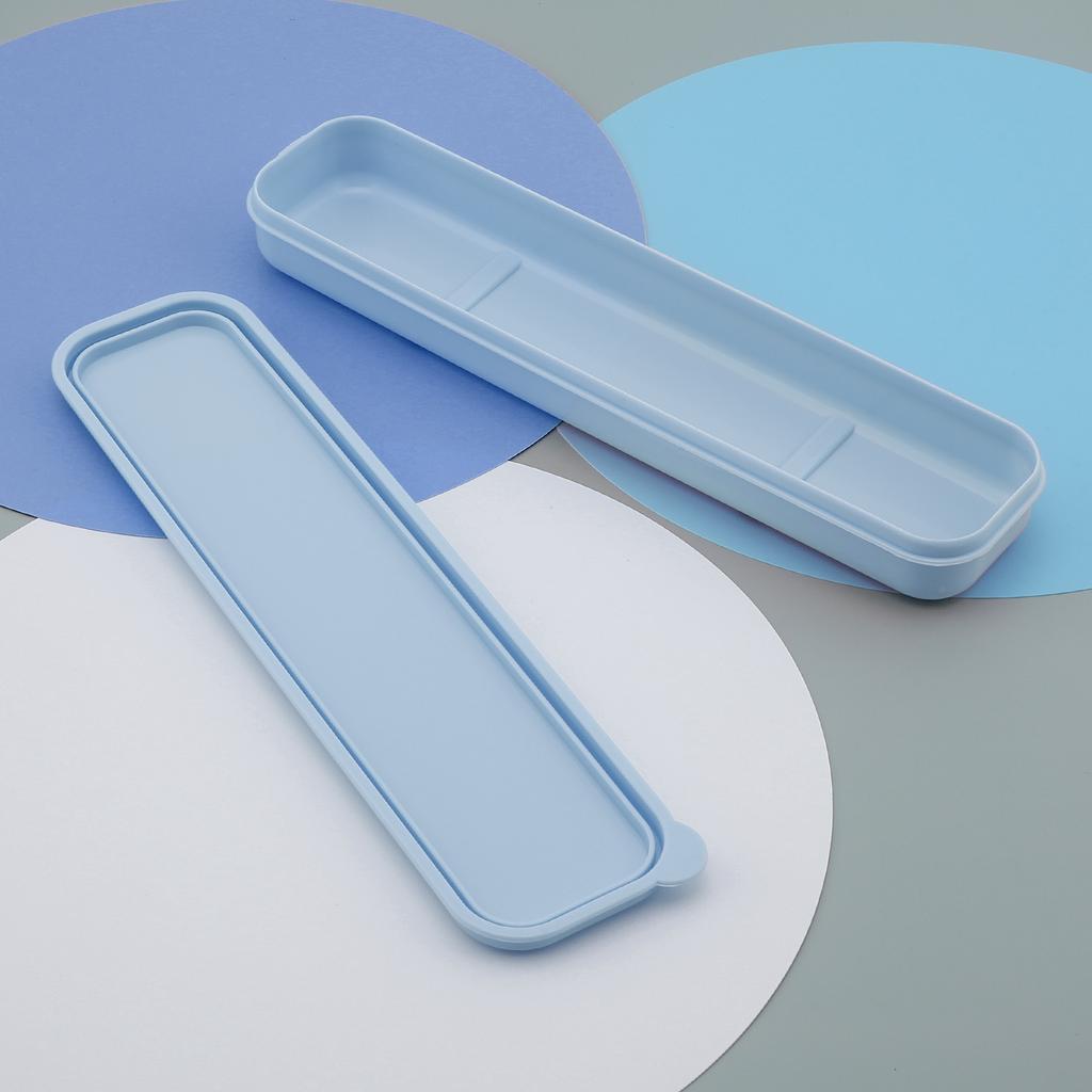 Tragbare Aufbewahrungsbox für Geschirr aus PP in 3 Farben, Innenlänge 9,29 Zoll, Reisegeschirretui für Bestecksets