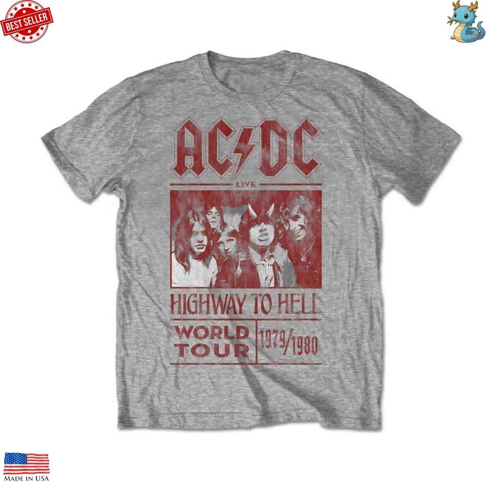 AC / DC Reprint Tee Highway To Hell Vintage Rock Fan Graphic T-Shirt Unisex T-Shirt XXL