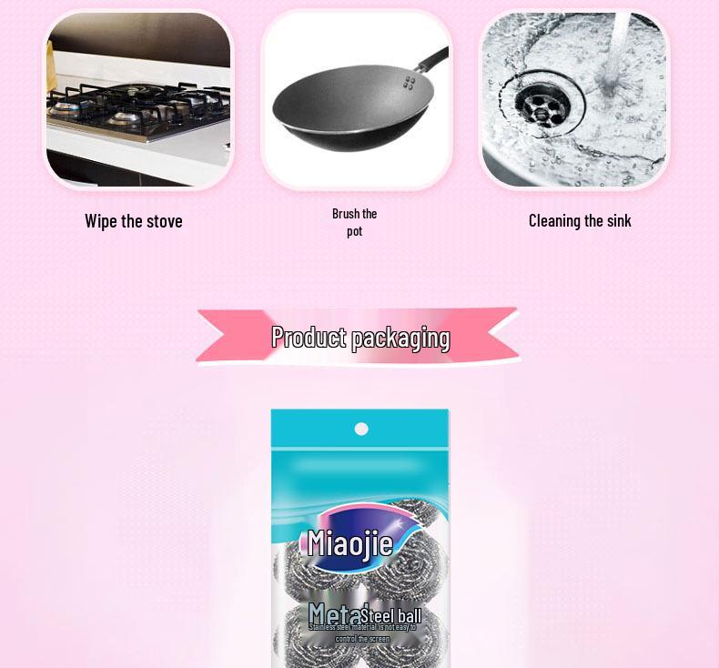 10-Pack Large Stainless Steel Wire Scrubbers for Kitchen and Dish Cleaning