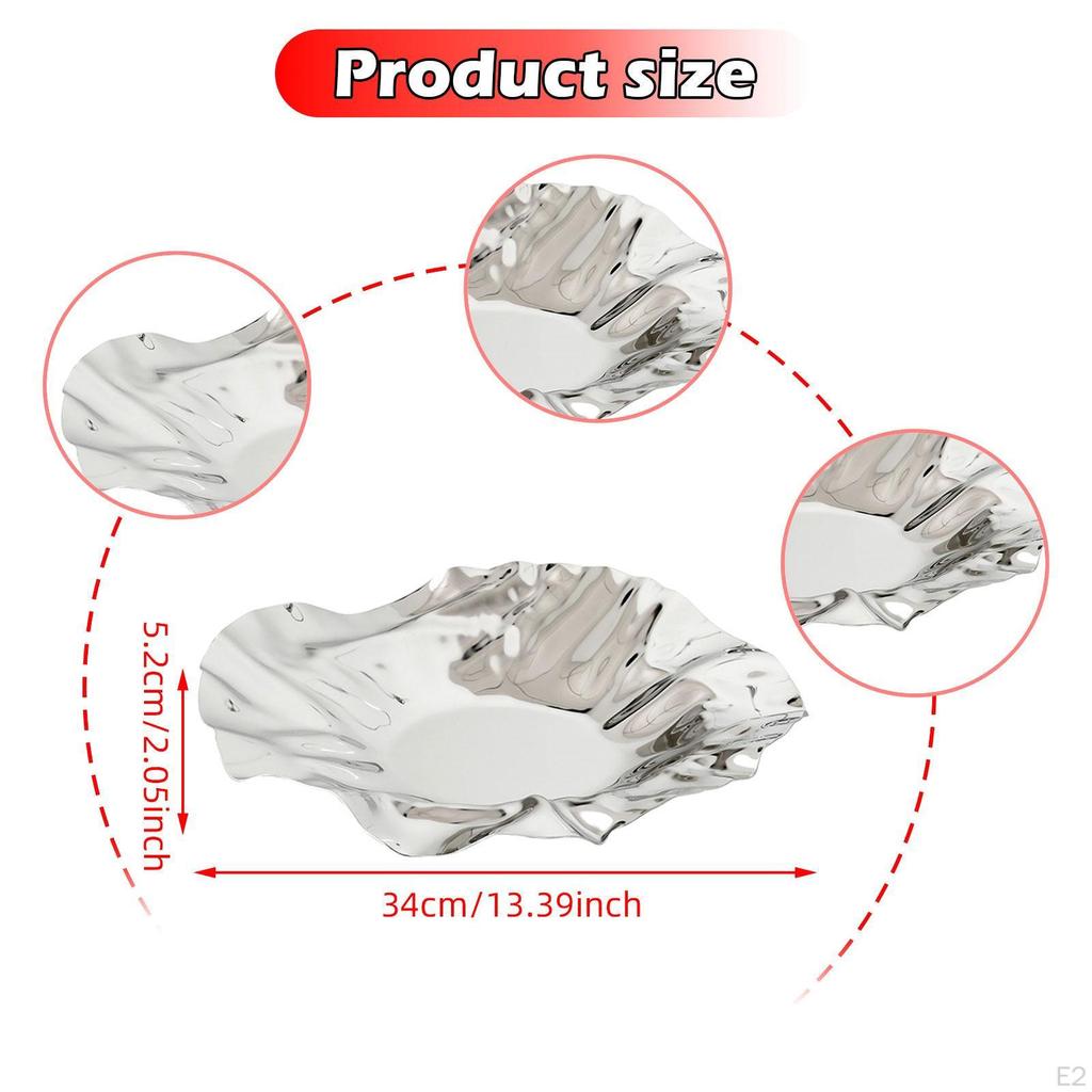 Fruit Bowl Basket Container Decorative Metal Plate,Table Centerpiece,Serving Bowl,Fruit Stand