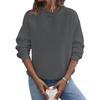 Women's Loose Long Sleeved Pullover Round Neck Large Solid Color Hoodie
