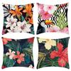 New Pillowcase Green Plant Flower Print Pillow Home Sofa Cushion Cover