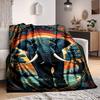 1pc Elephant Art Print Blanket Lightweight Blanket Throw Blanket For Sofa, Bed, Travel, Camping, Livingroom, Office, Couch, Chair Yy251010028