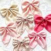 8Pcs Ribbon Tail Bowknot Hair Barrettes Fabric Ribbon Spring Clips  Women Hair Styling