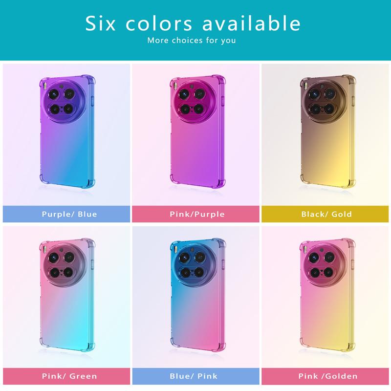 Four-corners Shockproof Gradient TPU Case for Vivo X300 Pro Protective Clear Cover Capa Shell Fundas