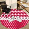 1pc Heart Print Bow Pattern Chair Carpet for Office Non Slip, Machine Washable Rug for Office, Room Holiday Decor for Christmas, Birthday Polyester