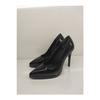 Women's Black Pointed Toe Patent Leather High Heeled Platform Shoes