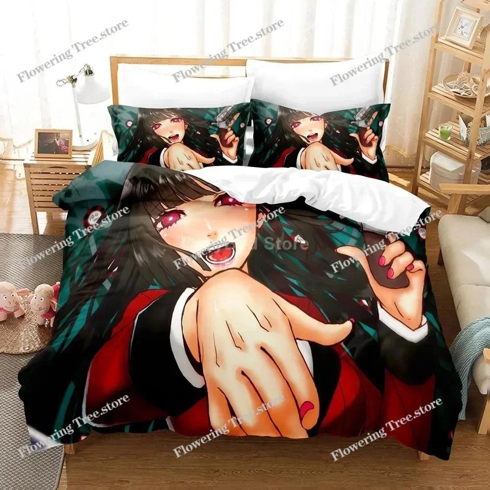 Kakegurui Bedding Set For Girl Anime 3d Duvet Cover Sets Comforter Bed Linen Twin Queen King Single Size Boys Kids Gift Cartoon0
