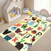Educational Kids Learning Rug Alphabet Numbers Shapes Colorful Early Education Anti-Slip Carpet for Children's Room Bedroom