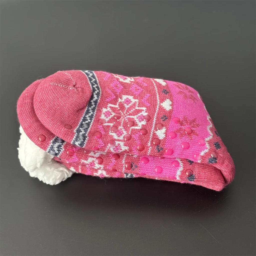 Fuzzy Sleeping Socks Women Winter Heart Funny Cute Kawaii Non Slip Cartoon Short Soft Comfy Female Floor Slippers Sock Designer