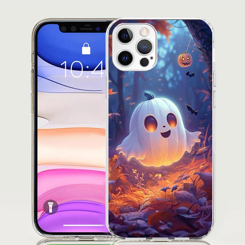 Cute Halloween Ghost Phone Case For iPhone 17 Air 16 15 Plus 11 14 Pro Max 13 Mini 12 7 8 + SE Pattern Art Customized Cover 17 A