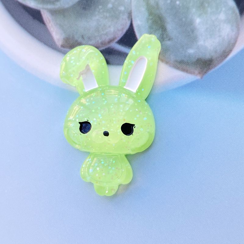 

Baby Rabbit Shiny Resin Cute Animal Flat back Cabochon 12 pcs 20*33 mm For Hair Clothing Shoes Planar Resin DIY Home Decoration светло-зеленый