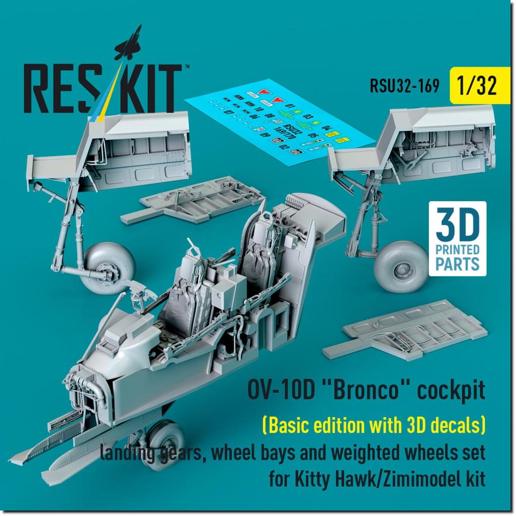 Reskit Cockpit Interior Decal and Landing Gear Set Kitty Plastic Model Parts 1/32 OV-10D w/3D (for Hawk) RSKU32-0169 (Airplane)