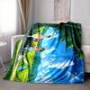 1Pc Bicycle Ride Through Nature Flannel Blanket, Soft And Comfortable, Casual Warm, Camping Travel, Christmas, Halloween Xmas Gift S1106