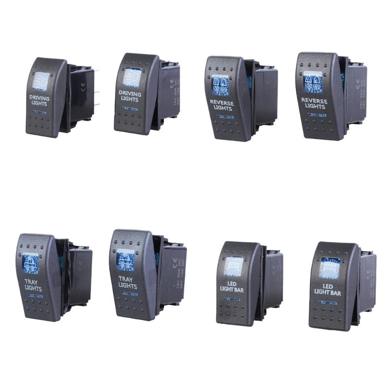 LED Light Waterproof Boats Marine Toggle Switches 5 Pins 2 Position Rocker Toggle Switches for Trucks Auto Motorcycle