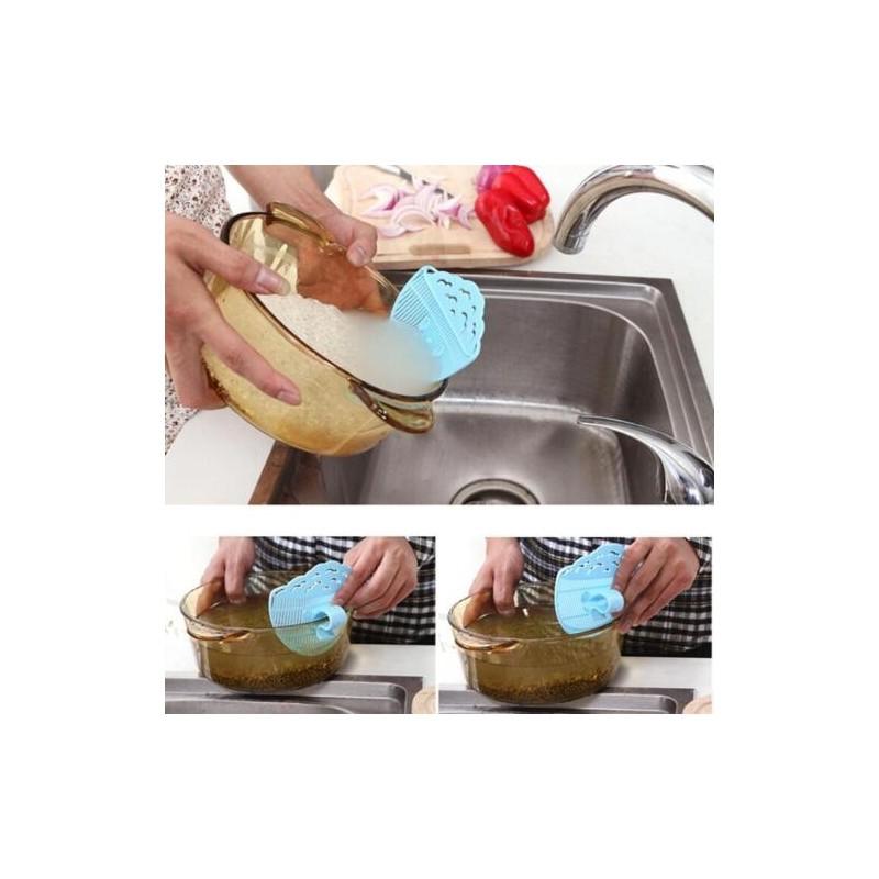 Plastic Smile Face Kitchen Food Filter With Clamp For Fruits And Vegetables Cleaning