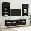 Wall Mounted TV Unit with LED Lighting 5 Pcs Black Oak Effect