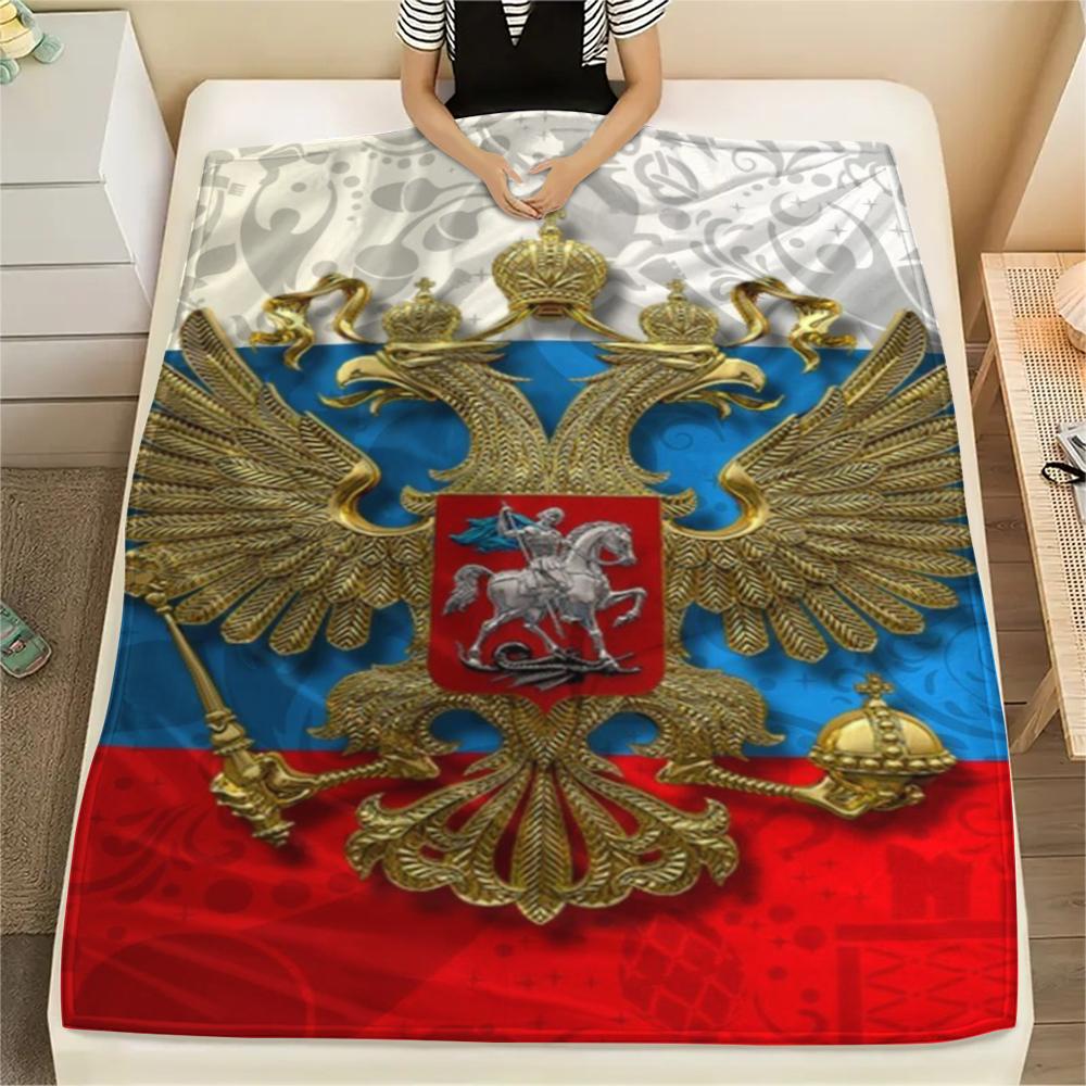 1PC Russian Double Print Flannel Blanket, High quality Comfortable for All Seasons, Home Decor, Warmth and Comfort, Perfect for Christmas Gifts138
