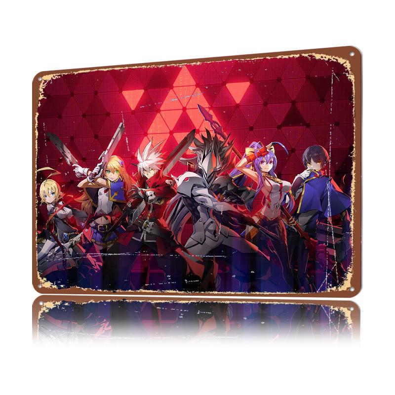 Blazblue Entropy D Texture Printed Poster Custom Vintage Metal Tin Plate Sign for Wall Art Home Decor Room Accessories House