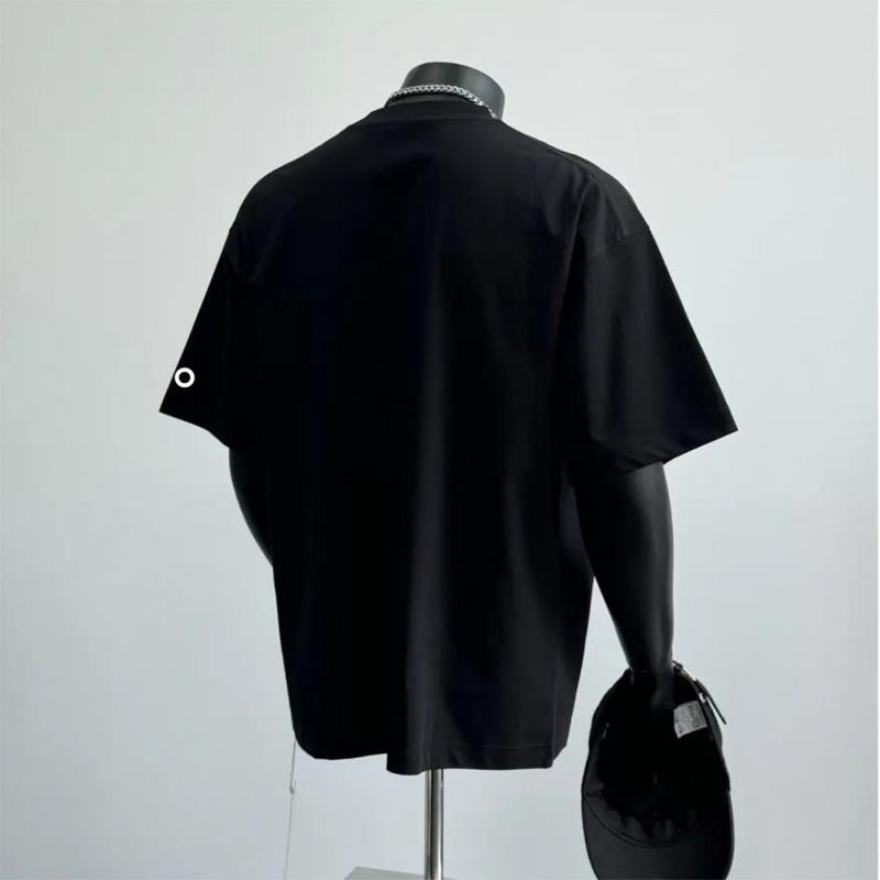 A Heavy Cotton T-Shirt Casual And Versatile Simple Print Solid Color Male And Female Couple Fashion Transparent
