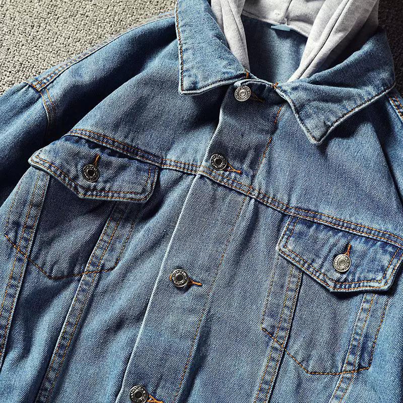 2026 Chaqueta Vaquera con Capucha para Hombre Ajuste Delgado Casual Streetwear Chaquetas Vaqueras Masculinas Abrigo de Moda Chaqueta de Primavera Abrigo Hombre