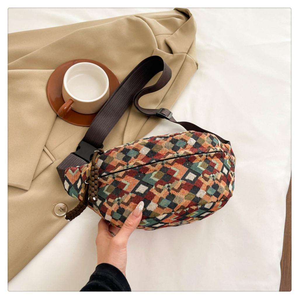 Retro Ethnic Style Chest Bag, Trendy Brand, Large Capacity Crossbody Bag, Men's and Women's Casual Waist Bag, New Sports Style Shoulder Bag
