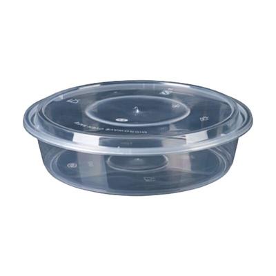 Ronghe 2000ml Disposable PP Round Meal Prep Container with High Lid