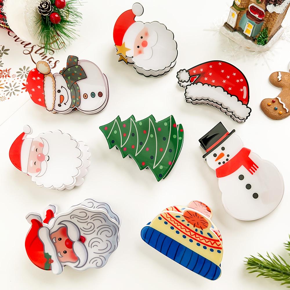 Weihnachten Greifspange Cartoon Schneemann Haarnadel niedlich einfach Fortgeschrittenes Gefühl Haiklammer Haaraccessoires Feiertag Pendeln
