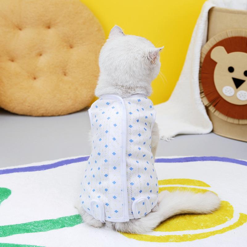 Comfortable and breathable pet cat surgical clothes anti-licking neuter clothes spring and summer thin styles