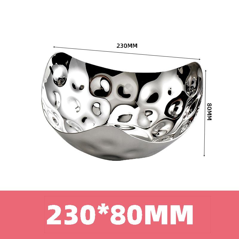 Triangular Stainless Steel Bowl, Dessert Plate, Metal Fruit Plate, Snacks, Appetizers, Buffet, Salad Bowl, Kitchen Storage Tray