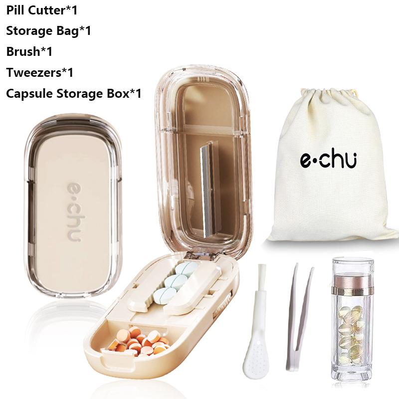 Sharp Pill Cutter Half Storage Compartment Box Splitter Divide Medicine Organizer Drug Slicer Medicine Tablet Storage Container