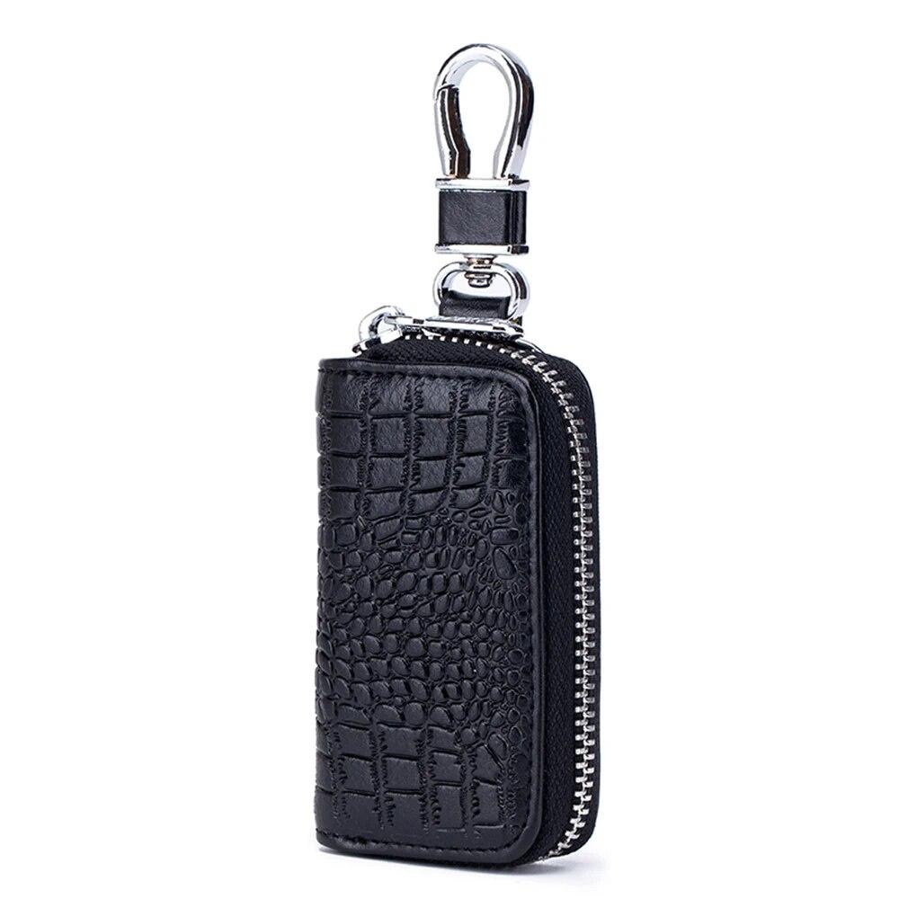 

Zency новый подлинный кожаный женский держатель для ключей от машины маленький чехол для ключей сумка чёрный